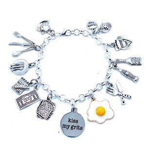 Waitress Charm Bracelet Food Server
